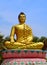 Buddha golden statue at Lumbini - Buddhist`s pilgrimage place