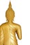 Buddha golden statue on white