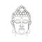 Buddha head in single line style