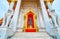 Buddha Image, guarded by singha lions, Wat Benchamabophit Dusitvanaram Marble Temple, Bangkok, Thailand