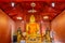 Buddha image with his discuple statues in public Buddhism church