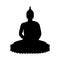 Buddha image silhouette vector, religion concept