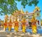 Buddha Images in front of the temple, Thanboddhay monastery, Monywa, Myanmar