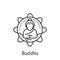 Buddha line icon. Eidtable vector illustration