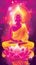 Buddha meditating on lotus position. Serene symbol of Buddhism in contemplation. Concept of enlightenment, Zen