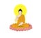 Buddha meditating, monk meditating, Monk chanting mantras
