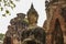 Buddha in middle of temples. Ayutthaya Thailand.