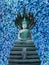 Buddha Naga blue clover background