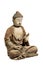 Buddha old antique carved and painted isolated with clip path