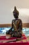 Buddha positioned on altar in yoga class and meditation
