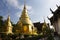 Buddha relics in golden chedi stupa Phra Singh for thai people and foreign traveler travel visit respect praying buddha god angel