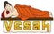 Buddha`s Body Laid Down with Scroll for Vesak, Vector Illustration