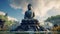 Buddha Shakyamuni sits on a beautiful lotus AI generated