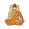 buddha siddhartha gautama color icon vector illustration
