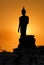 Buddha silhouette on sunset