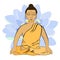 Buddha sitting in the lotus Indian meditation closed eyes