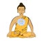 Buddha sitting in the lotus Indian meditation closed eyes