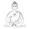 Buddha sitting in the lotus Indian meditation open eyes
