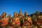 Buddha statue against clear blue sky in thailand temple