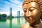 Buddha statue close up and Colombo
