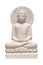 Buddha statue close up isolated against white