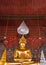 Buddha statue in consecraed consecrated convocation hall of Wat Saket