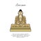 Buddha statue icon vector.  sign for mobile concept and web design. Buddha in meditation position outline vector icon. Buddhism