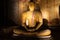 Buddha statue in the lotus position in the Dambulla Cave Temples