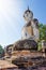 Buddha statue with morning sunlight in a temple,Sukhothai,Thail