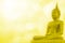 Buddha statue priest religion on golden background