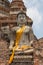 Buddha statue in public ancient temple, Ayuthay, Thailand