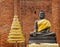 Buddha statue in ruins of the temple. Ayuthaya, Thailand