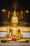 Buddha statue with thai art architecture and Big buddha gold background in church