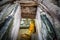 Buddha Statue in Window Frame at Wat Bang Kung. Wat Bang Kung is an old temple which has been overgrown with a giant banyan tree