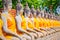 Buddha statues in Ayutthaya,Thailand. In 1767, the city was destroyed by the Burmese army.