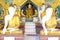 Buddha statues inside the Shwedagon Pagoda in Myanmar