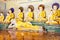 Buddha statues in the Shwedagon pagode in Yangon Myanmar