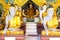 Buddha statues in the Shwedagon pagode in Yangon Myanmar