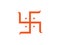 Buddha, swastika icon. Vector illustration, flat design