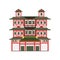Buddha Toothe Relic Temple, Singapore vector Illustration