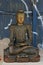 Buddha vintage bronze statue decorated with gems