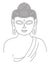 Buddha on a white background.