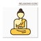 Buddhism color icon