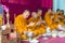 Buddhism monks are pray and formalize the holy water or the blessed water