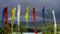 Buddhism prayer flags and rainbow , wind horse , Bhutan