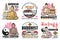 Buddhism religion Buddha, lotus, Palace icons