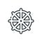 Buddhism wheel of dharma symbol vector design