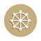 Buddhism Wheel of Drahma sign icon in badge style. One of religion symbol collection icon can be used for UI, UX