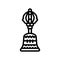 buddhist bell ghanta line icon vector illustration