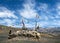 Buddhist chorten on a pass in Dolpo, Nepal